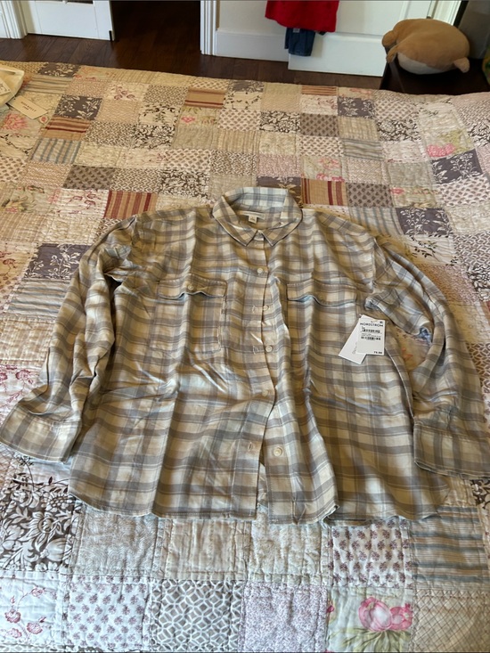 Treasure & Bond Tops - Nordstrom Ivory Dove Sophie Plaid Shirt